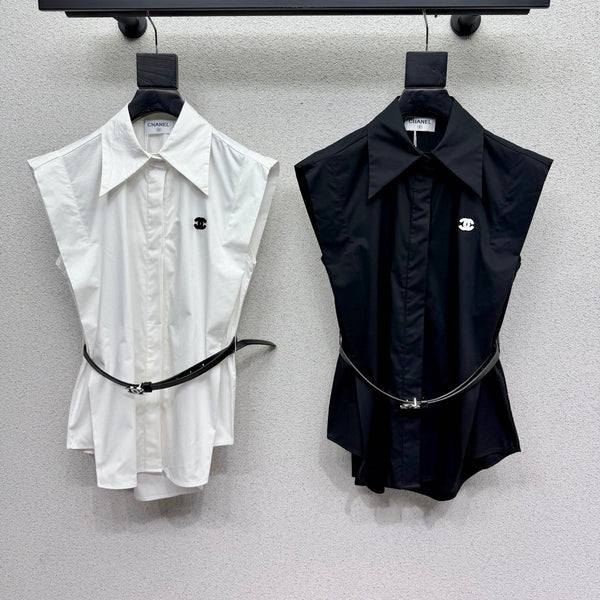 Chemise ajustée CC avec ceinture en coton 388485