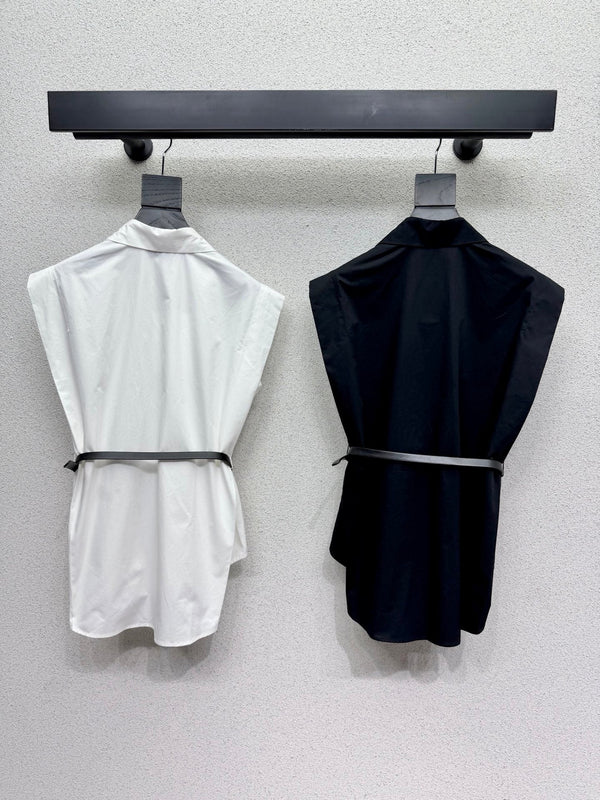 Chemise ajustée CC avec ceinture en coton 388485