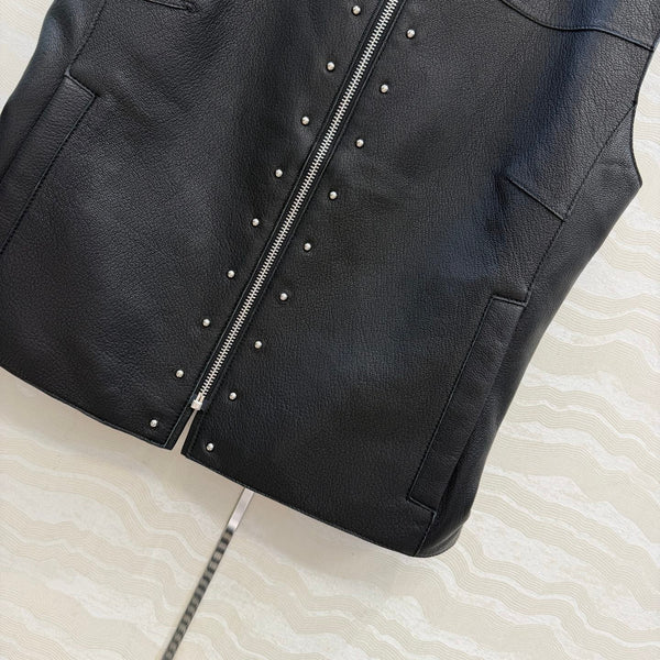 HM Elegant Equestrian-inspired Genuine Jacket Black in Sheepskin