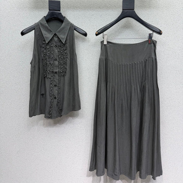 CD Bee Sleeveless Shirt Set Gray in Cupro 388336