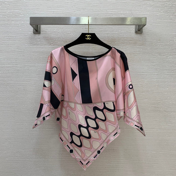 Pucci Cape Blouse Pink in Cotton 380154