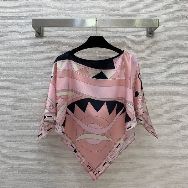 Pucci Cape Blouse Pink in Cotton 380154
