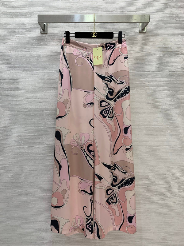 Pucci Orchidee Print Pants Pink in Cotton 380151