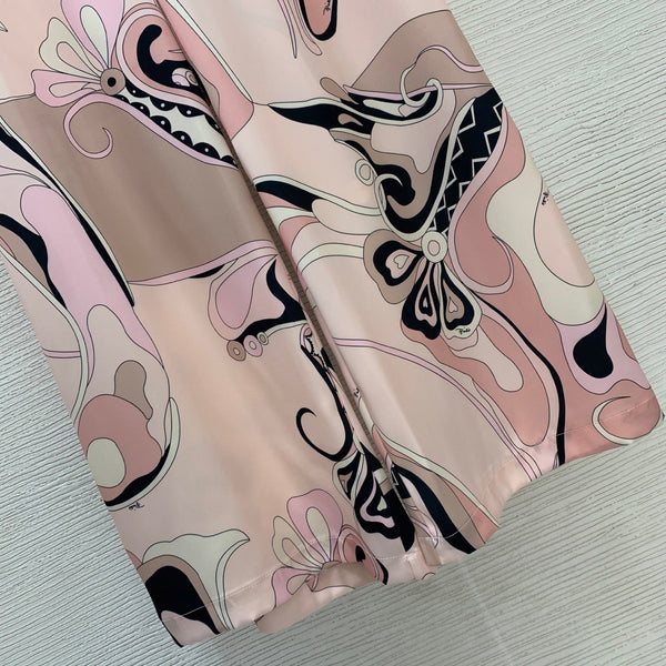Pucci Orchidee Print Pants Pink in Cotton 380151