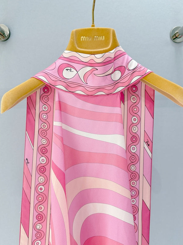 Pucci Pink Halter Top in Silk 379985