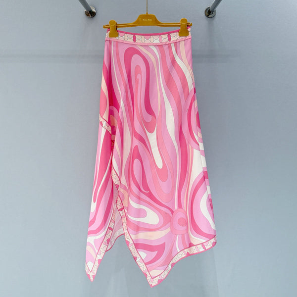 Pucci Pink Midi Skirt in Silk 379980