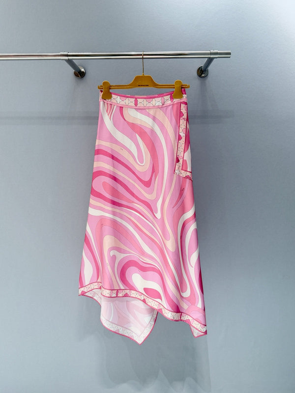 Pucci Pink Midi Skirt in Silk 379980