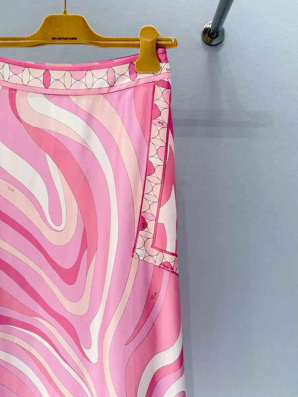 Pucci Pink Midi Skirt in Silk 379980