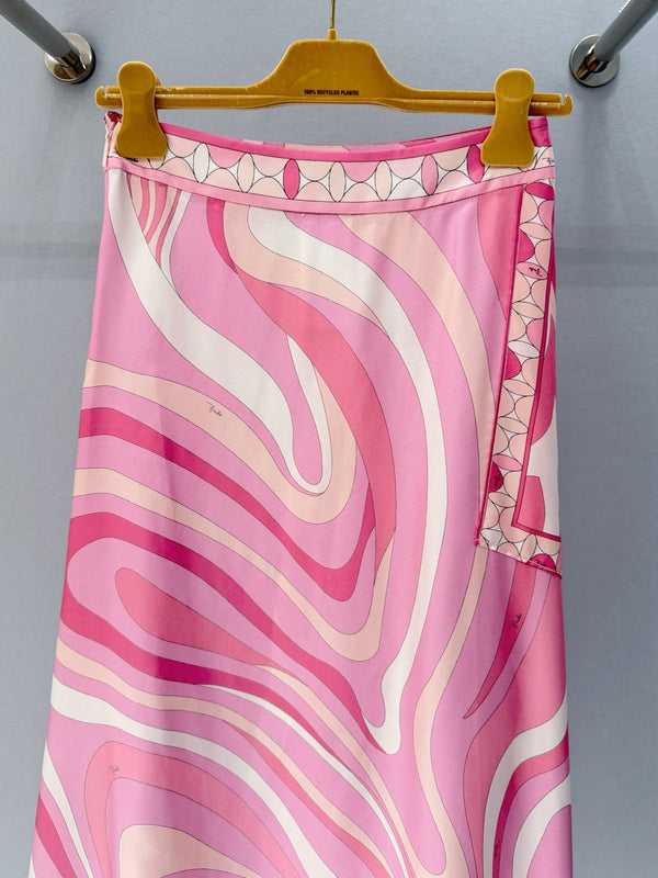 Pucci Pink Midi Skirt in Silk 379980