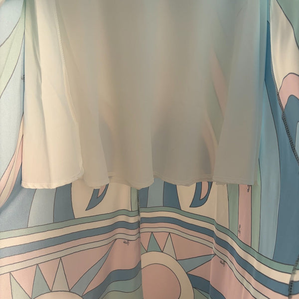 Pucci Color-blocked Printed Vest Top + irregular Slit High-waisted Skirt in 454900