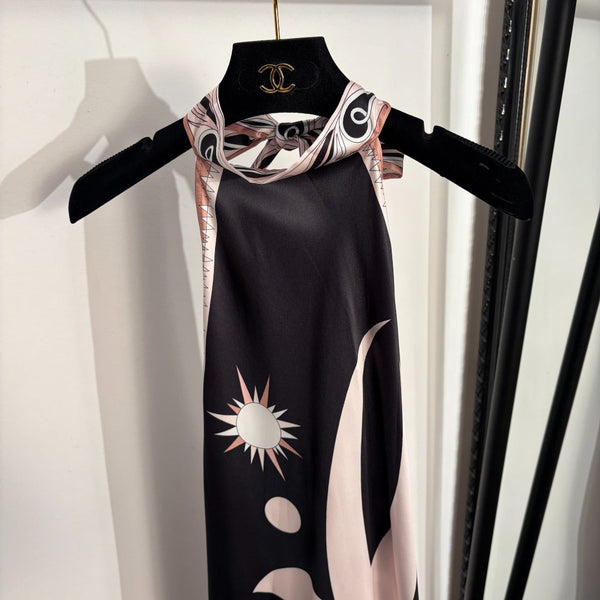 Pucci Sun Print Halter Neck Backless Sleeveless Vest Dress in 392408