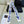 CC Twilly Mini Scarf White Blue Silk Twill 293695