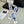 CC Twilly Mini Scarf White Blue Silk Twill 293695