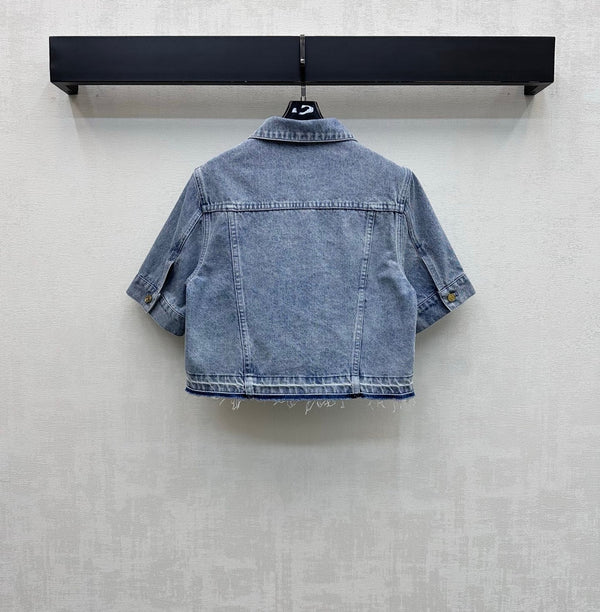 CC 26 Fringed Denim Shirt in Cotton 389537