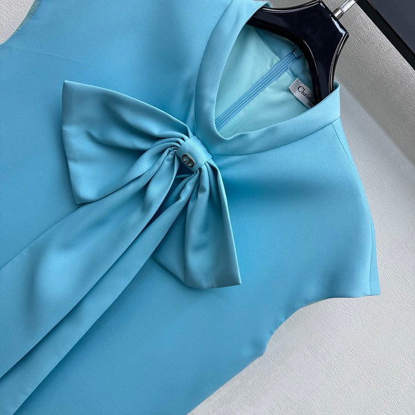 CD 26 Bow-Tie Vest Dress Blue in Cotton Fiber 389466