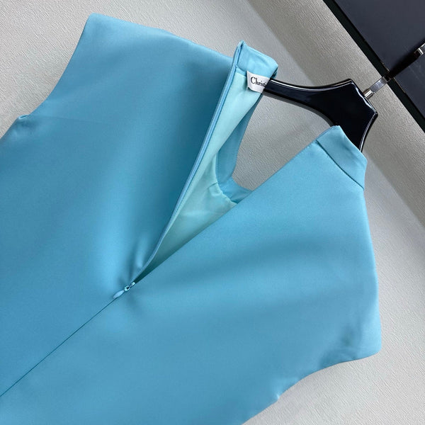 CD 26 Bow-Tie Vest Dress Blue in Cotton Fiber 389466