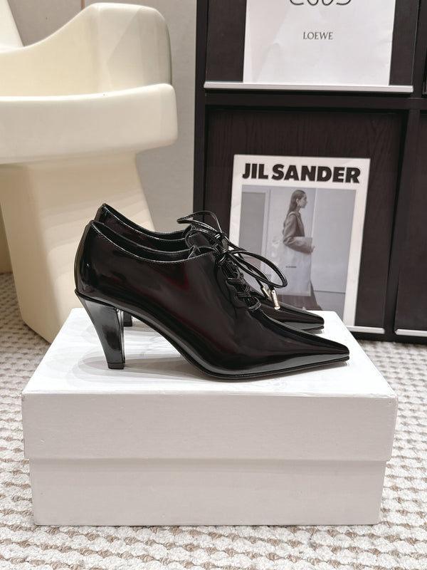 CL 26 Square Toe Lace-up Oxford Heels 85 Black in Lambskin 813303