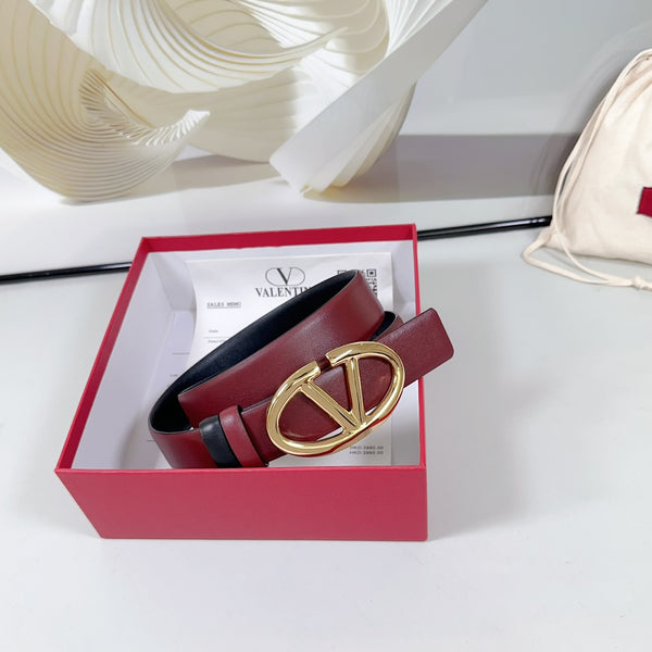 The Bold Edition Reversible Belt 30mm Burgundy Calfskin Gold Buckle