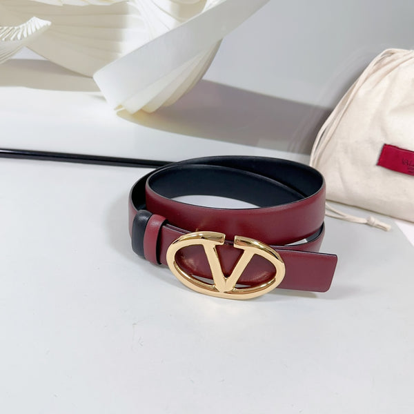 The Bold Edition Reversible Belt 30mm Burgundy Calfskin Gold Buckle