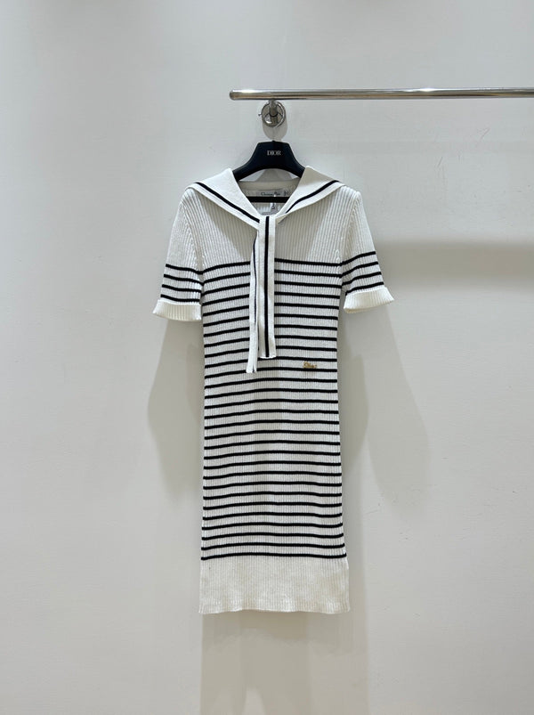 CD 2026 Stripes Knit Dress Cotton 479365