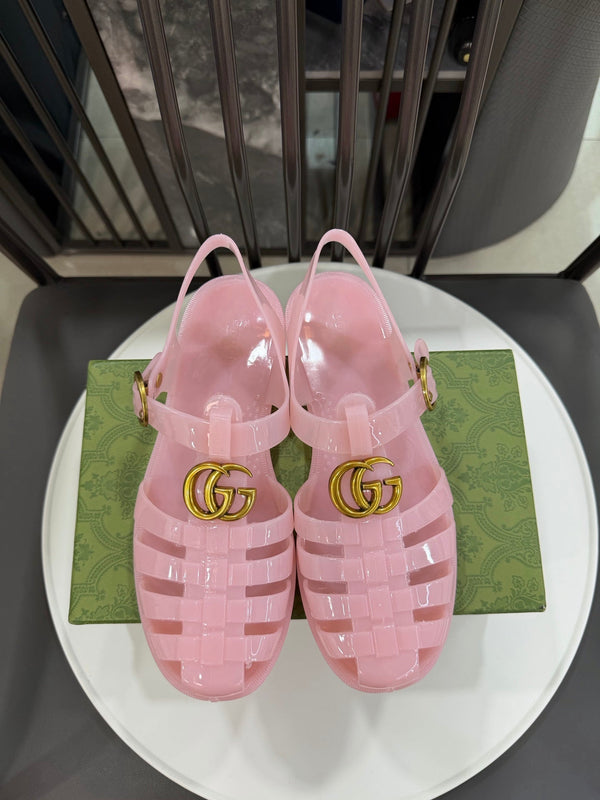 GG Sandals with Double G Light Pink Gold TPU 818203