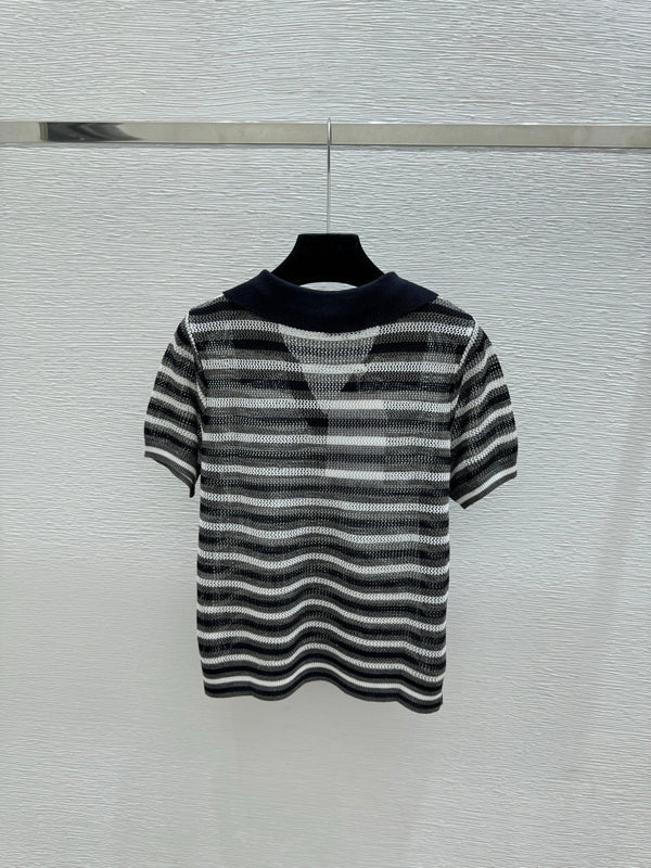 CC 2026 Striped Knitted Polo Shirt Wool  516777