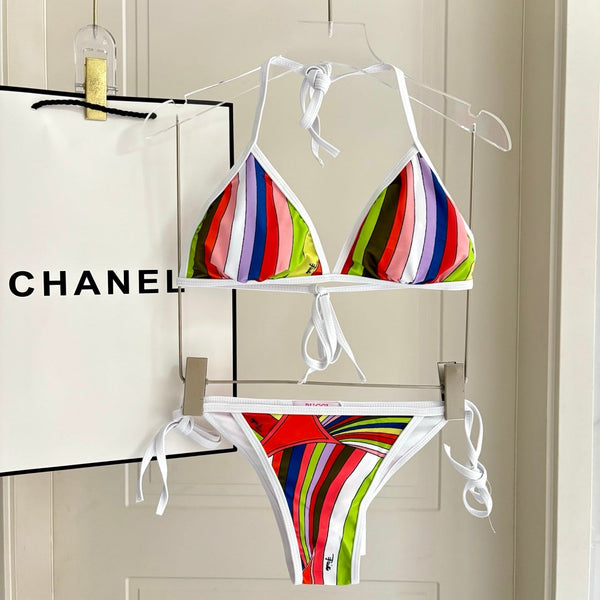 Pucci Printed Two-Piece Bikini Multicolor Cotton Blend 178599