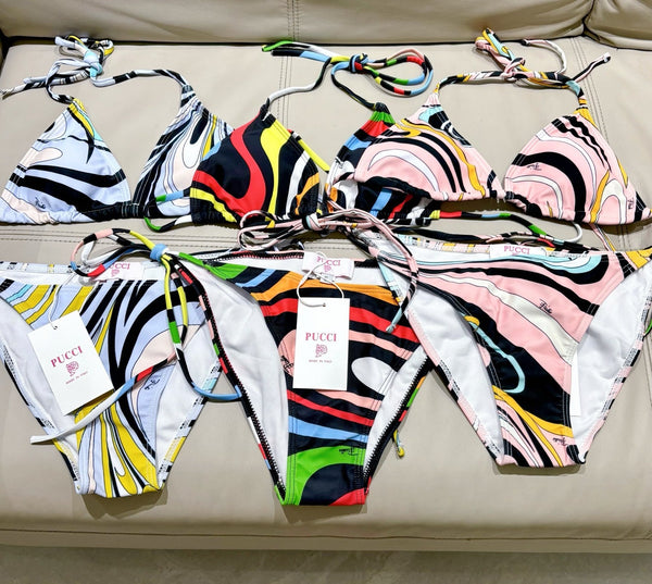 Pucci Printed Two-Piece Bikini Multicolor Cotton Blend 155431