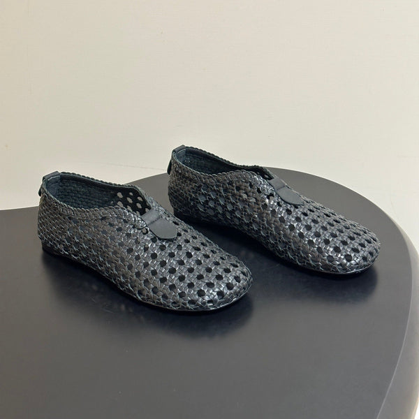 LP 26s Floaty Flats Black Handwoven Cowhide Leather 235279