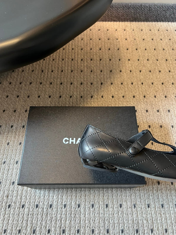 CC 26s T-Strap Mary Jane Flats Black Cowhide