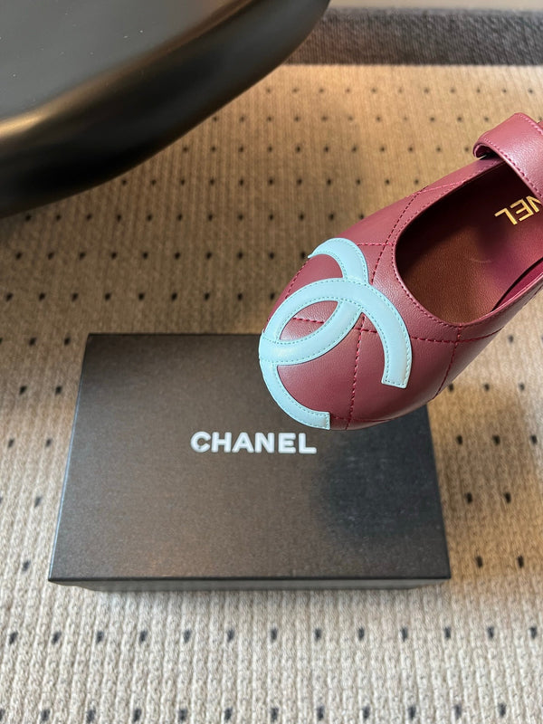 CC 26s Coco Beach Mary Jane Flats Burgundy Cowhide