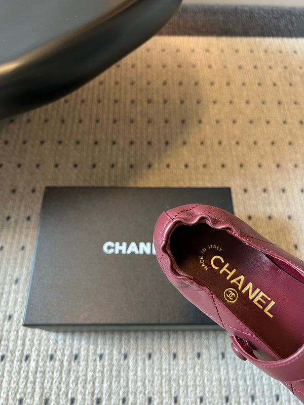 CC 26s Coco Beach Mary Jane Flats Burgundy Cowhide
