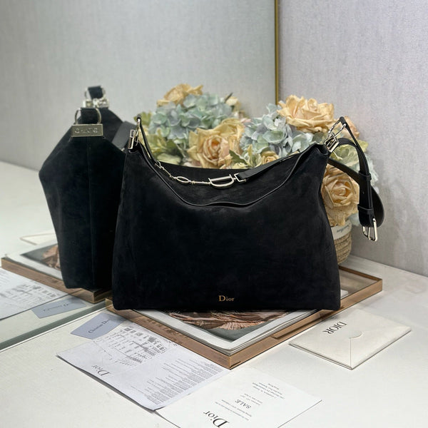 CD 2026 Bag Black 39cm Suede Leather 288377
