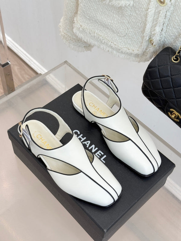 CC 26P T-Strap Flats Square Toe Lambskin 841985