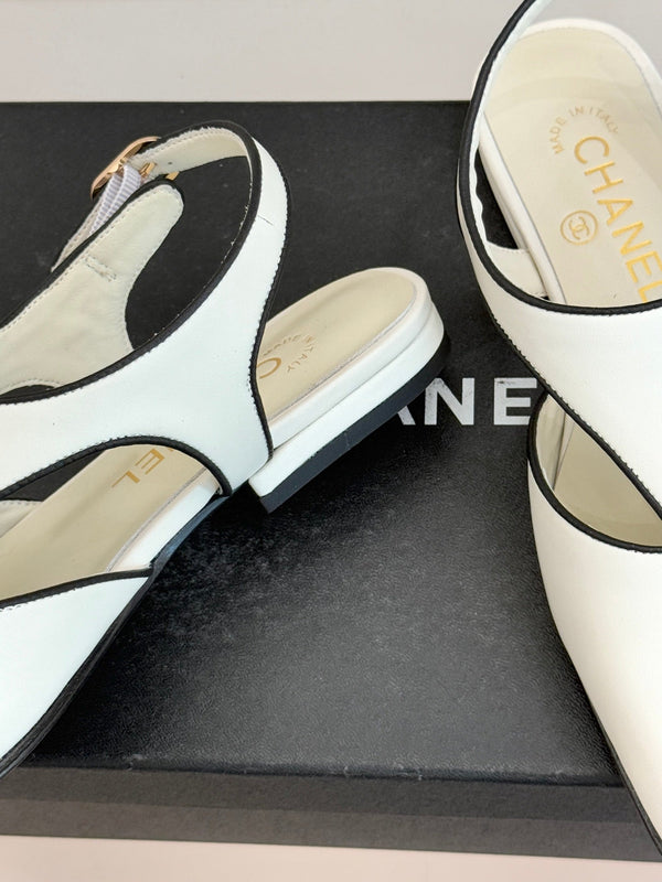 CC 26P T-Strap Flats Square Toe Lambskin 841985