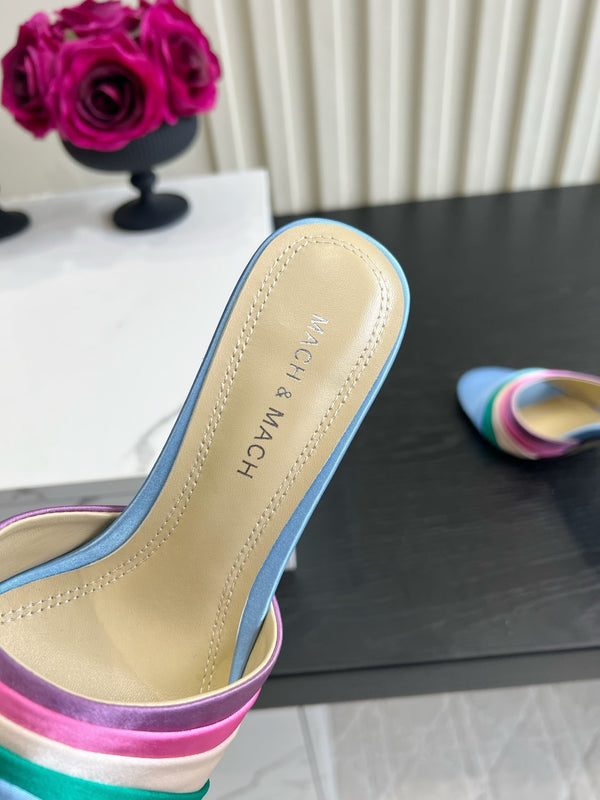 Mach Sandals 9.5cm Blue Ombre Satin 851917
