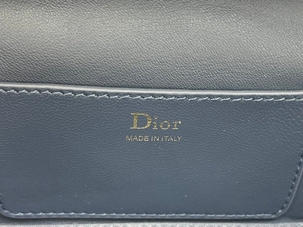 CD Cannage Vanity Chain Bag 19cm Navy Cowhide 158124