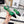 CC Slingback Flats Green Cowhide Leather 873861