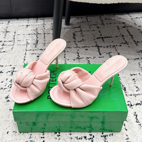 BV Knot Mule Sandals 9cm Pink Lambskin Leather 880935