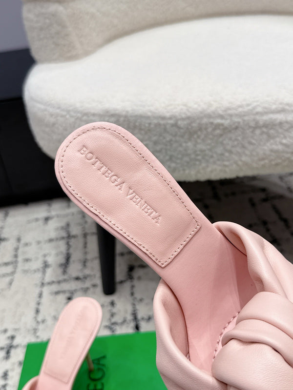 BV Knot Mule Sandals 9cm Pink Lambskin Leather 880935