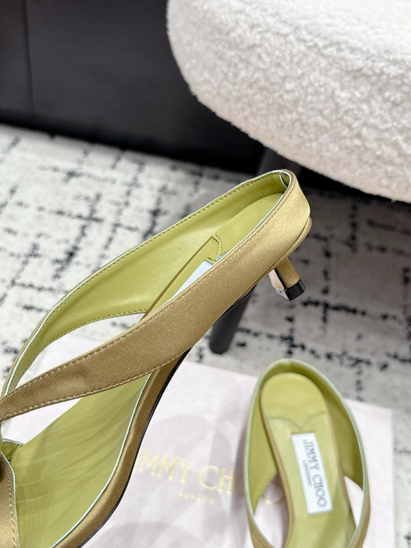 JC Emeri Stone Sandals 3cm Olive Green Suede Leather 880815