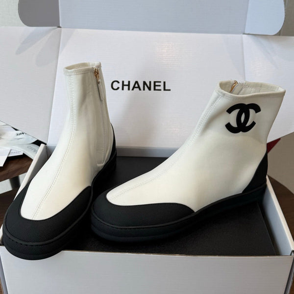 CC Coco Beach 2026 Short Boots Black White Mixed Fibers & Rubber 887679