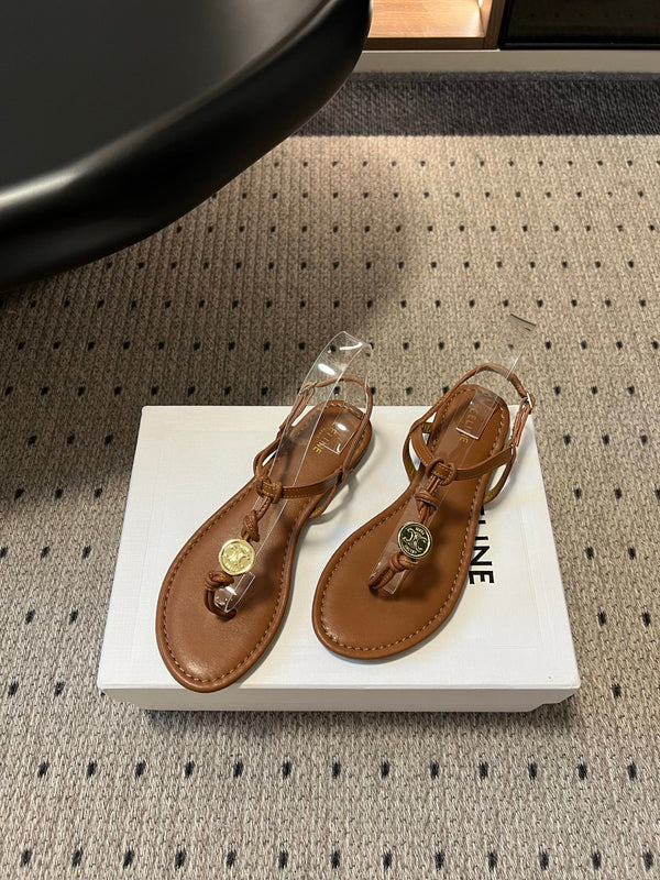 CL 26ss Penny Thong Flat Sandals Goatskin Leather