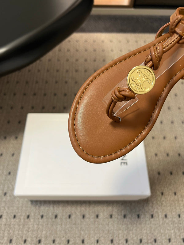 CL 26ss Penny Thong Flat Sandals Goatskin Leather