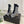 BM Moneta Monogram Knit Boots Black White Custom Knit Fabric 892301