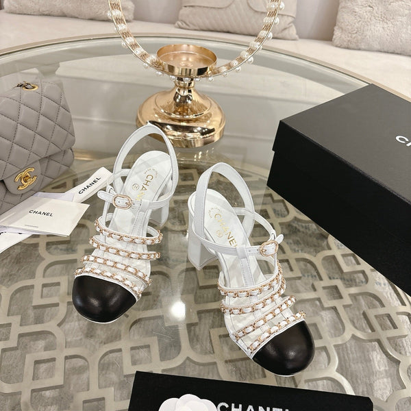 CC Cruise 2025/26 Slingback Sandals White Black Leather 890727