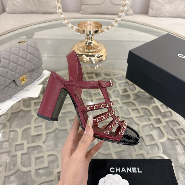 CC Cruise 2025/26 Slingback Sandals Burgundy Black Leather 890726