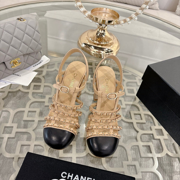 CC Cruise 2025/26 Slingback Sandals Beige Black Leather 890725