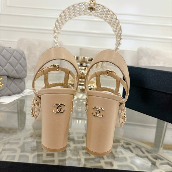 CC Cruise 2025/26 Slingback Sandals Beige Black Leather 890725