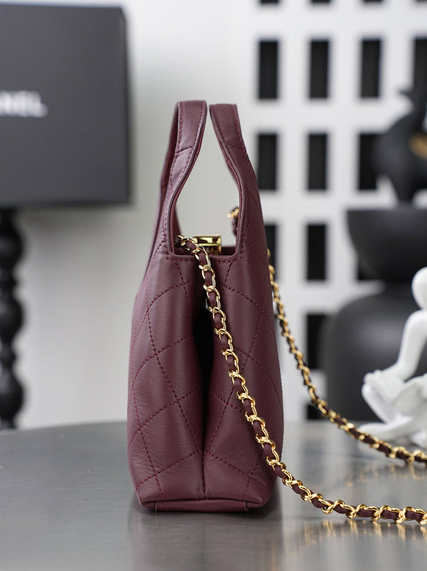 CC 26A Shopping Bag 23cm Burgundy Lambskin